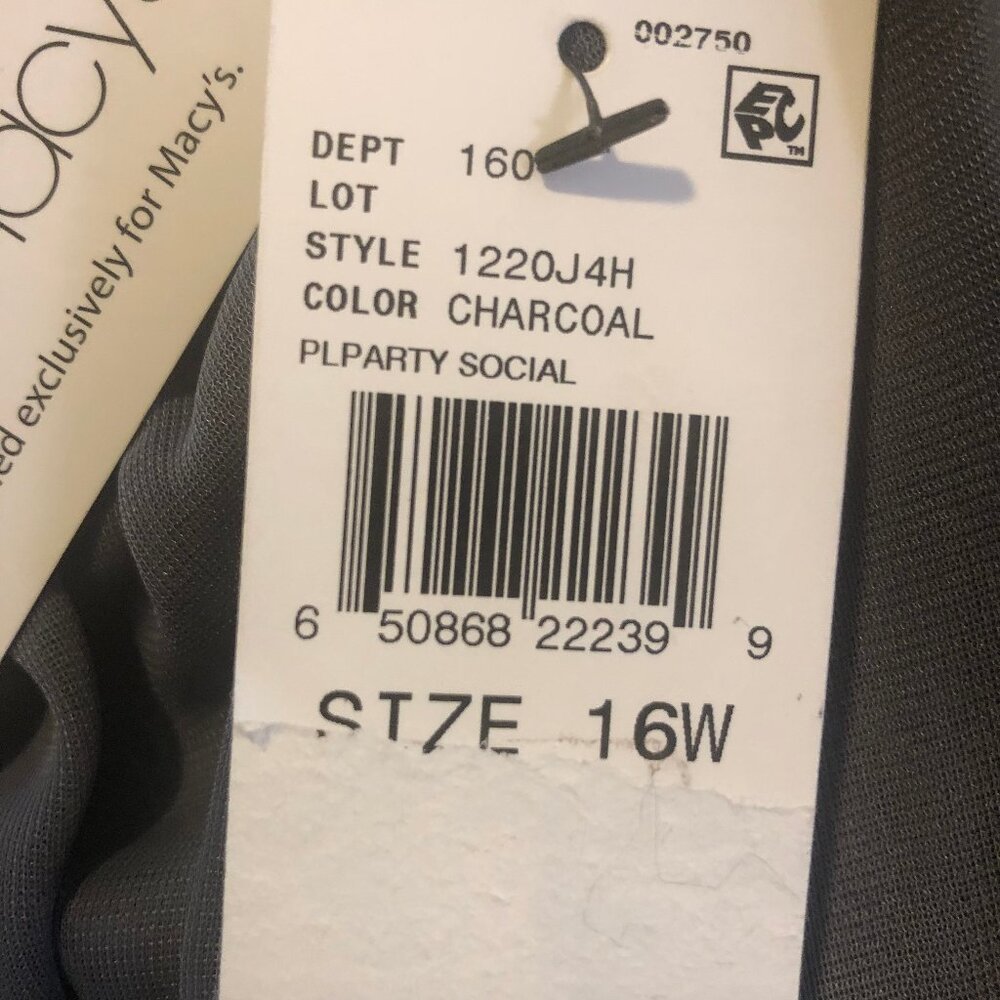 BCX Charcoal Sequin Overlay Party Dress – Size 16W – New w/ Tags - Picture 13 of 16